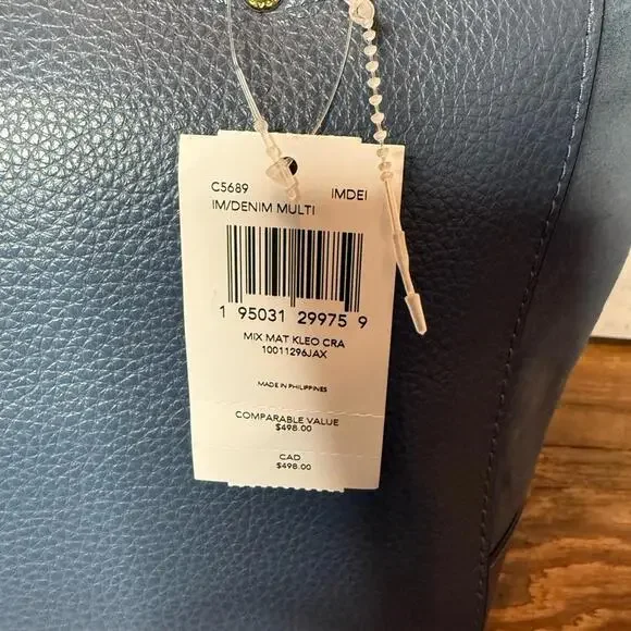 Coach NWT Kleo Carryall in Denim Blue– Style C5689 - Picture 8 of 10